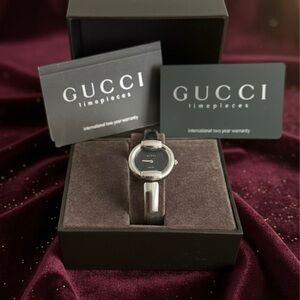 Gucci Vintage 1400L Silver Stainless Steel Horsebit Buckle Watch Full Incl.